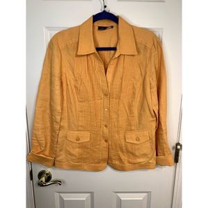 Jones New York Orange Linen Jacket Size 10